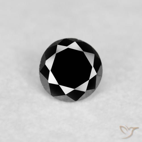 0.03ct 天然 ブラック ダイヤモンド, ラウンド, オペーク