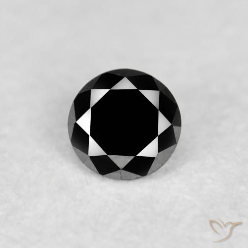 0.04ct 天然 ブラック ダイヤモンド, ラウンド, オペーク