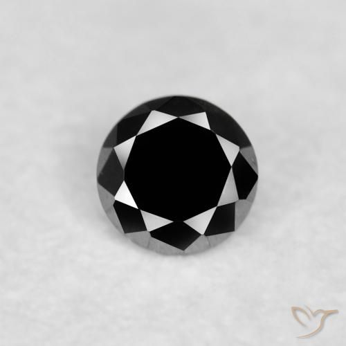 0.03ct 天然 ブラック ダイヤモンド, ラウンド, オペーク