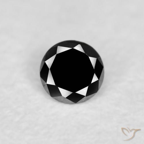 0.02ct 天然 ブラック ダイヤモンド, ラウンド, オペーク