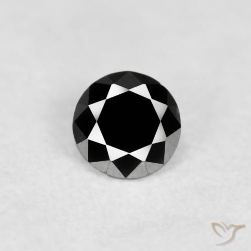 0.08ct 天然 ブラック ダイヤモンド, ラウンド, オペーク