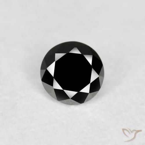 0.07ct 天然 ブラック ダイヤモンド, ラウンド, オペーク