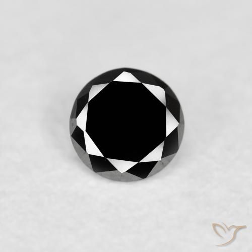 0.08ct 天然 ブラック ダイヤモンド, ラウンド, オペーク