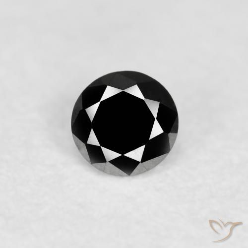 0.09ct 天然 ブラック ダイヤモンド, ラウンド, オペーク