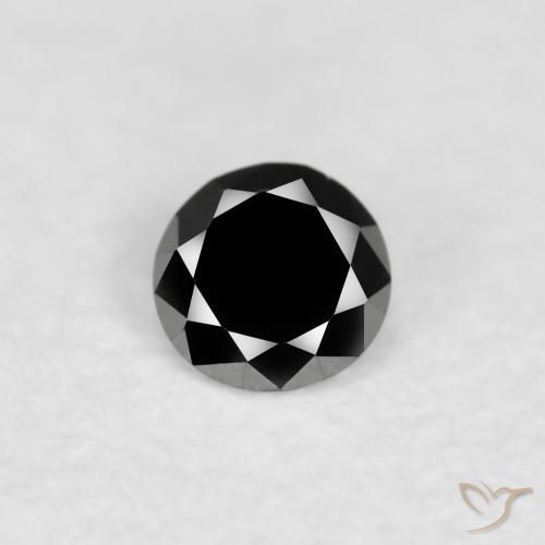 0.08ct 天然 ブラック ダイヤモンド, ラウンド, オペーク