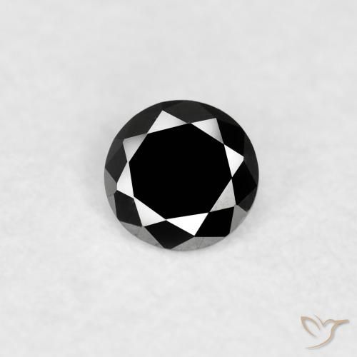 0.06ct 天然 ブラック ダイヤモンド, ラウンド, オペーク