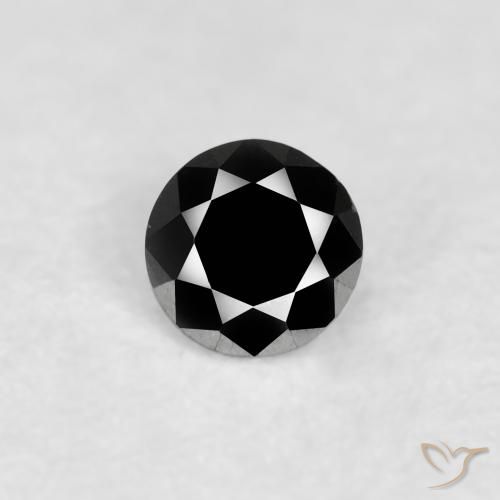 0.09ct 天然 ブラック ダイヤモンド, ラウンド, オペーク