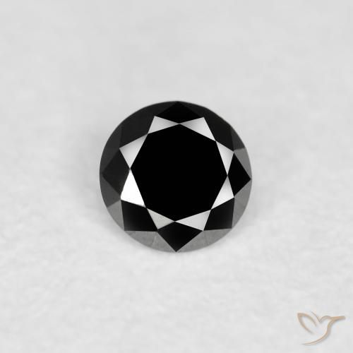 0.06ct 天然 ブラック ダイヤモンド, ラウンド, オペーク