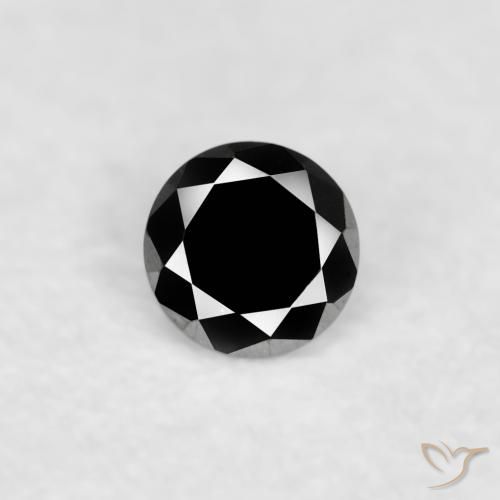 0.02ct 天然 ブラック ダイヤモンド, ラウンド, オペーク