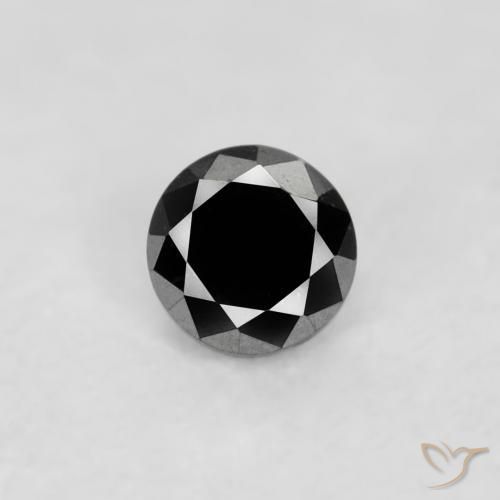 0.03ct 天然 ブラック ダイヤモンド, ラウンド, オペーク