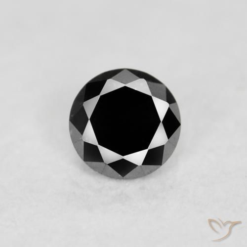 0.04ct 天然 ブラック ダイヤモンド, ラウンド, オペーク