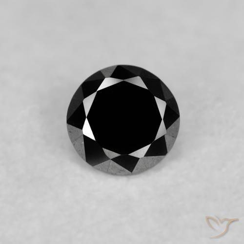 0.03ct 天然 ブラック ダイヤモンド, ラウンド, オペーク