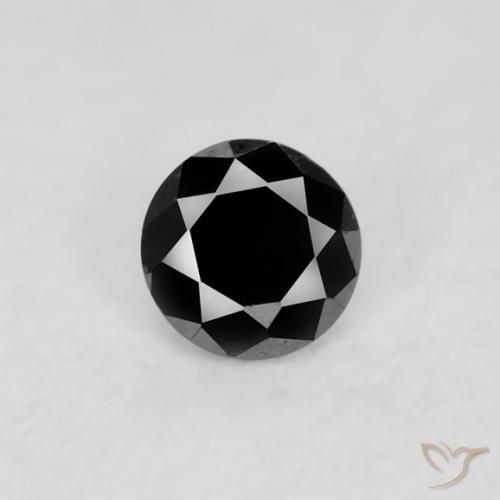 0.03ct 天然 ブラック ダイヤモンド, ラウンド, オペーク