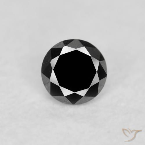 0.04ct 天然 ブラック ダイヤモンド, ラウンド, オペーク