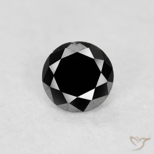 0.04ct 天然 ブラック ダイヤモンド, ラウンド, オペーク