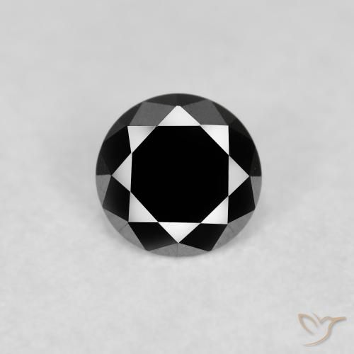 0.12ct 天然 ブラック ダイヤモンド, ラウンド, オペーク