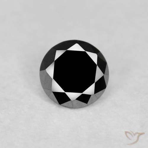0.12ct 天然 ブラック ダイヤモンド, ラウンド, オペーク
