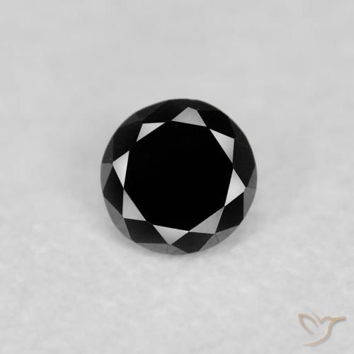 0.05ct 天然 ブラック ダイヤモンド, ラウンド, オペーク