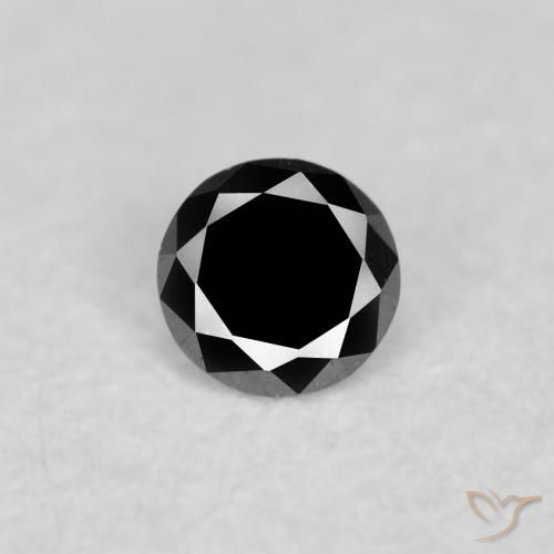 0.04ct 天然 ブラック ダイヤモンド, ラウンド, オペーク