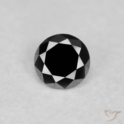 0.06ct 天然 ブラック ダイヤモンド, ラウンド, オペーク
