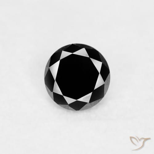 0.03ct 天然 ブラック ダイヤモンド, ラウンド, オペーク