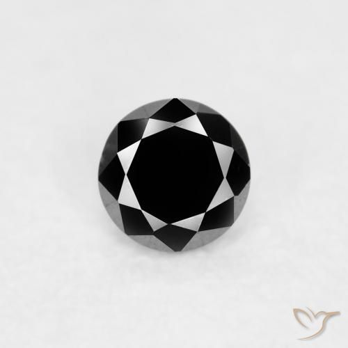 0.03ct 天然 ブラック ダイヤモンド, ラウンド, オペーク