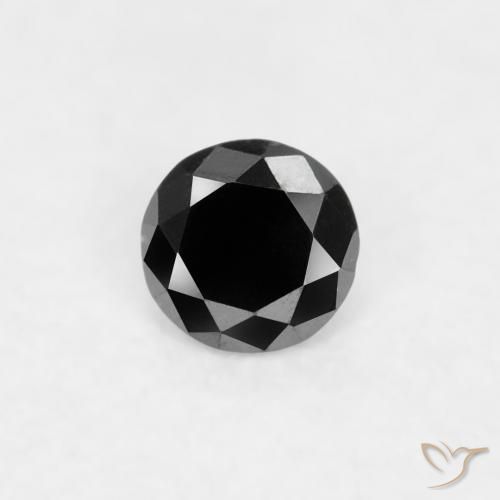 0.03ct 天然 ブラック ダイヤモンド, ラウンド, オペーク