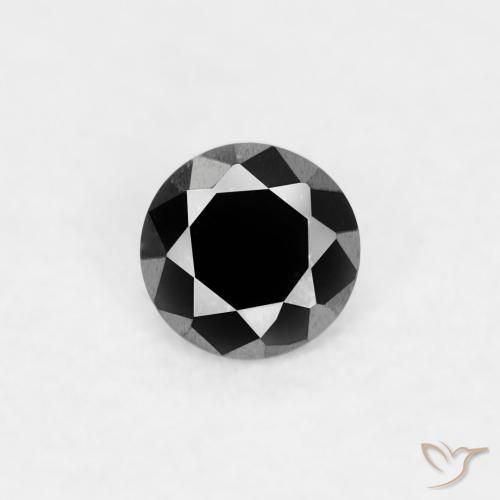 0.04ct 天然 ブラック ダイヤモンド, ラウンド, オペーク