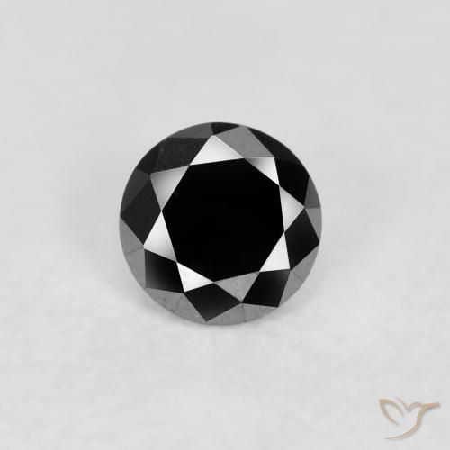 0.10ct 天然 ブラック ダイヤモンド, ラウンド, オペーク