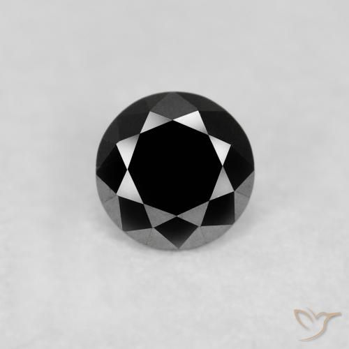 0.10ct 天然 ブラック ダイヤモンド, ラウンド, オペーク