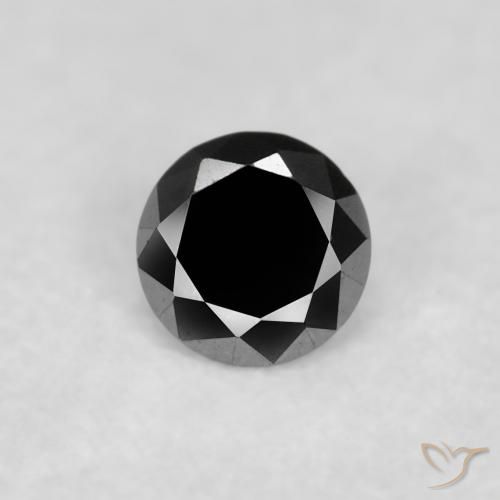 0.05ct 天然 ブラック ダイヤモンド, ラウンド, オペーク