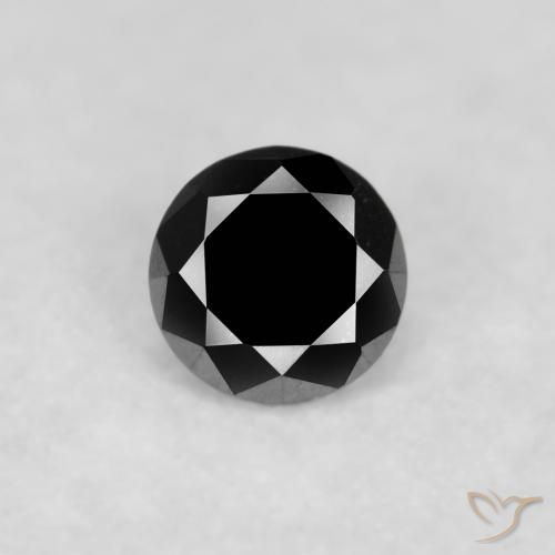 0.05ct 天然 ブラック ダイヤモンド, ラウンド, オペーク