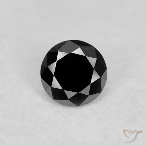 0.06ct 天然 ブラック ダイヤモンド, ラウンド, オペーク