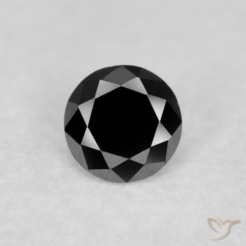 0.07ct 天然 ブラック ダイヤモンド, ラウンド, オペーク