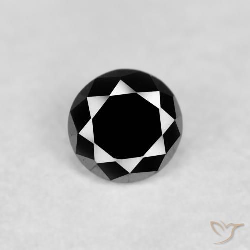 0.05ct 天然 ブラック ダイヤモンド, ラウンド, オペーク