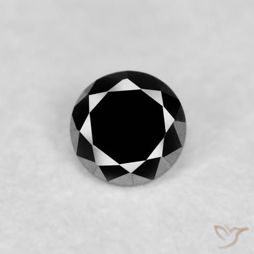 0.05ct 天然 ブラック ダイヤモンド, ラウンド, オペーク