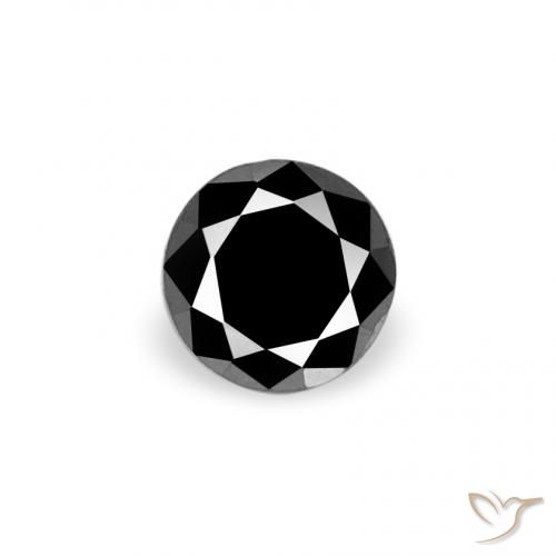 0.10ct 天然 ブラック ダイヤモンド, ラウンド, オペーク