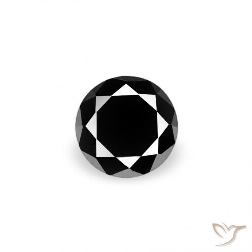 0.07ct 天然 ブラック ダイヤモンド, ラウンド, オペーク