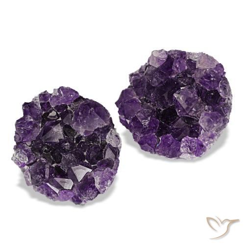 20.85カラットの天然Medium Dark-Violetドゥルージーアメジスト（14.4×13.3 mm・ファンシーシェイプ）