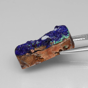 9.73カラットの天然ブルードゥルージー アズライト、バゲット、オペーク