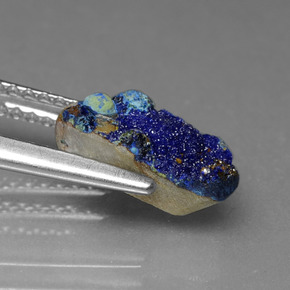 1.80カラットの天然ブルードゥルージーアズライト、ファンシーシェイプ、オペーク