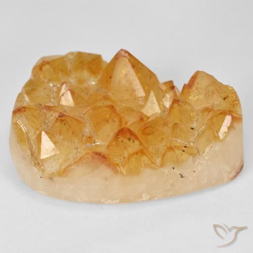40.00カラットの天然Medium Light-Orangeドルジーシトリン、洋梨の形、オペーク