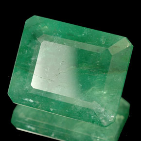9.61カラットの天然グリーンエメラルド（14.2×11.7 mm・エメラルドカット）