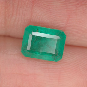 1.65カラットの天然グリーンエメラルド（7.9×6 mm・エメラルドカット）