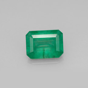 1.42カラットの天然グリーンエメラルド（8×6.1 mm・エメラルドカット）