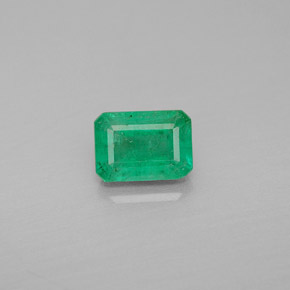 1.08カラットの天然グリーンエメラルド（7.1×5.1 mm・エメラルドカット）