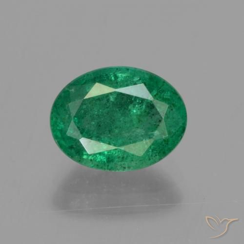 1.61ct 天然 クールグリーン エメラルド, 楕円形, SI