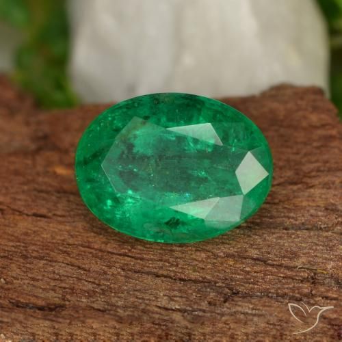 1.52ct 天然 ミディアムグリーン エメラルド, 楕円形, SI-I1