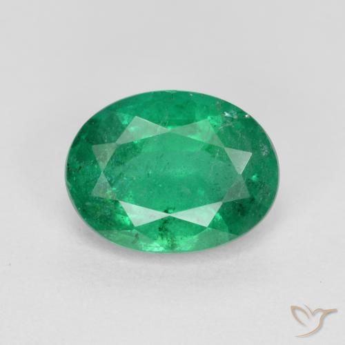 1.63ct 天然 ミディアムエメラルドグリーン エメラルド, 楕円形, SI