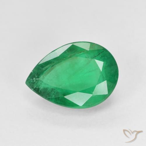 2.53ct 天然 ミディアムグリーン エメラルド, 洋梨の形, SI-I1